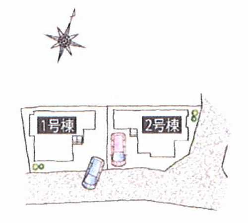 綾瀬市深谷上6丁目　新築戸建全2棟　1号棟の区画図