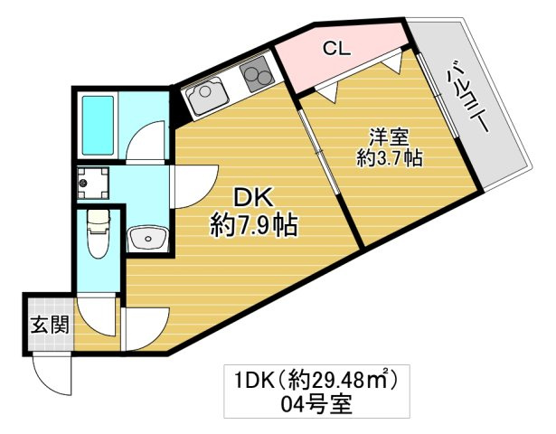 大阪市城東区諏訪２丁目のハイツの間取り