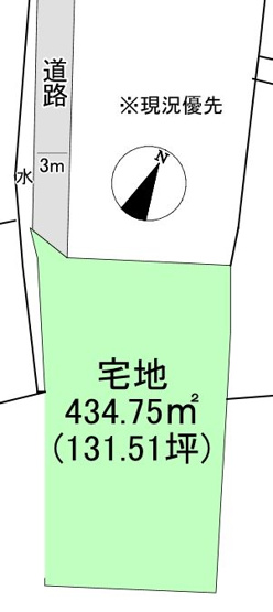 【土地図】 | 平川市金谷　宅地131坪　210万円