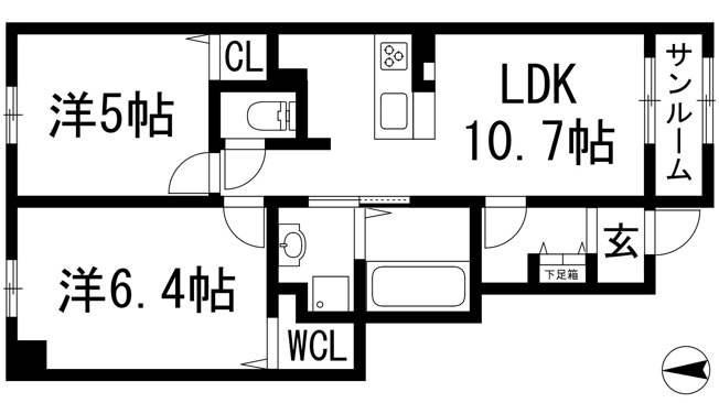 【間取り】 | 安倉中3丁目アパート