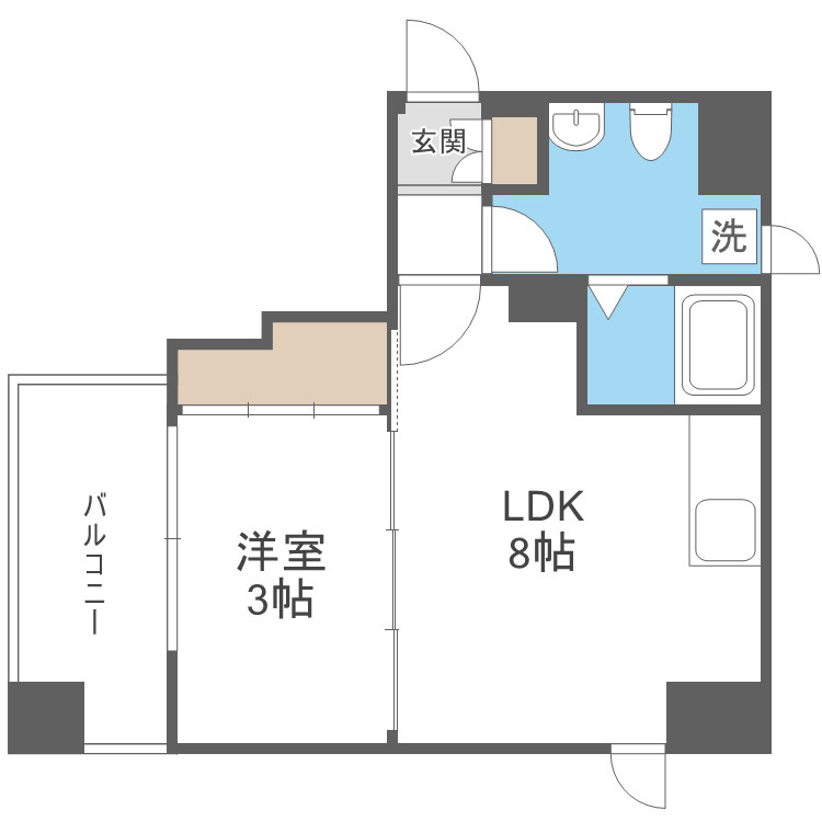大阪市中央区日本橋２丁目の賃貸マンションの間取り