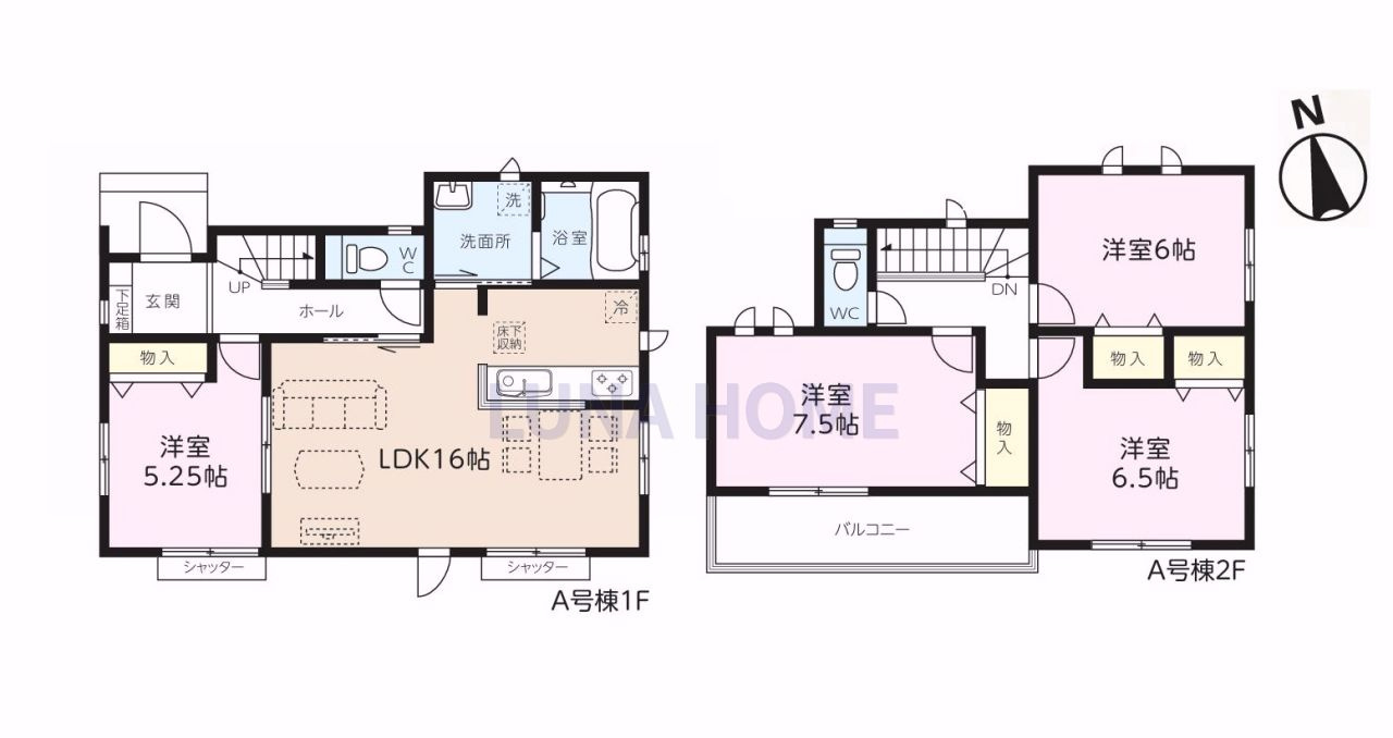 守谷市御所ケ丘2丁目　新築戸建の間取り|ご希望物件まとめてのご案内も可能です♪お気軽にお申し付けください！
