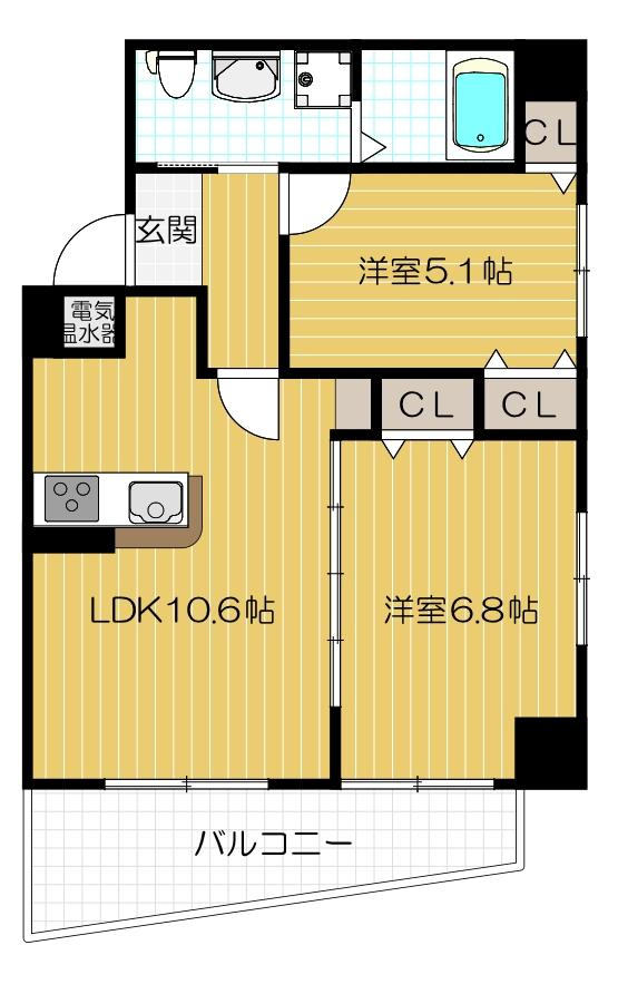 セレブコート木川の間取り|図面・画像と現況が相違する時は現況を優先させていただきます。