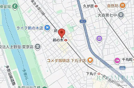 パインズアーク鵜の木の地図