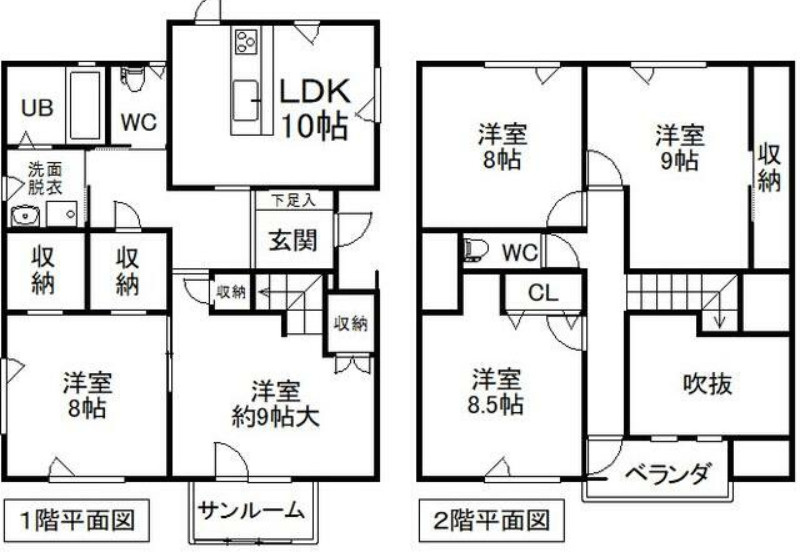花巻市上小舟渡　中古の間取り