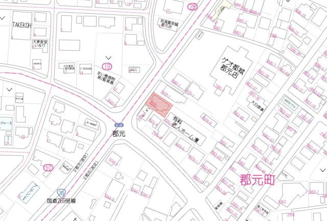 都城市郡元町の売地の土地図