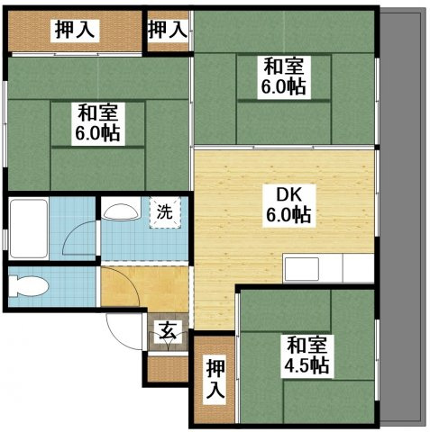ビレッジハウス津水1号棟の間取り