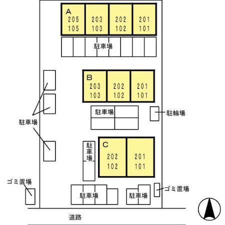 ロイヤルガーデン富の原C棟の区画図
