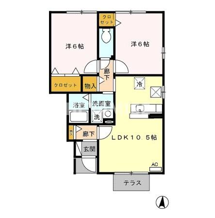 ロイヤルガーデン富の原C棟の間取り