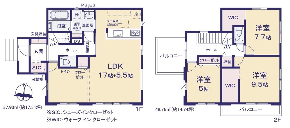 牛久市田宮町　30期　新築戸建ての間取り|間取り図です♪
実際の空間の広さや陽当たり、風通しなどは現地でご確認できます♪
