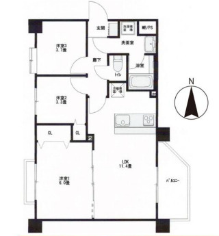 セザール第二北千住の間取り