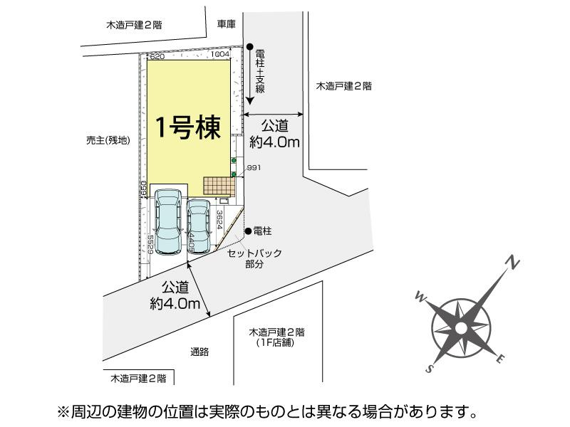 富士見市上沢１丁目の新築一戸建の区画図|お車は並列で２台駐車できますので、セカンドカーやお客さま用のお車も出し入れが楽々です。