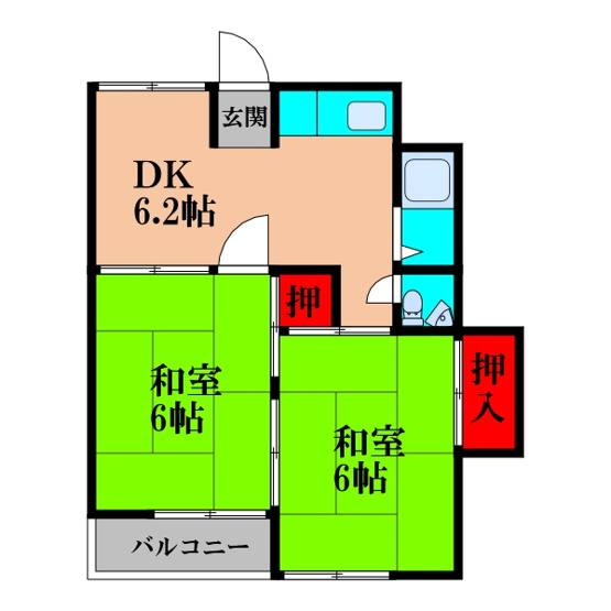 【間取り】 | 豊里コーポラス