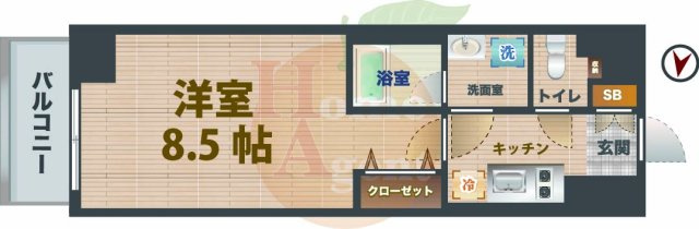 【間取り】 | ブライズ方南町 | 1Kのお部屋です。