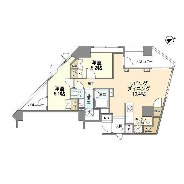 ＴＨＥパームス代々木上原コスモテラスの間取り