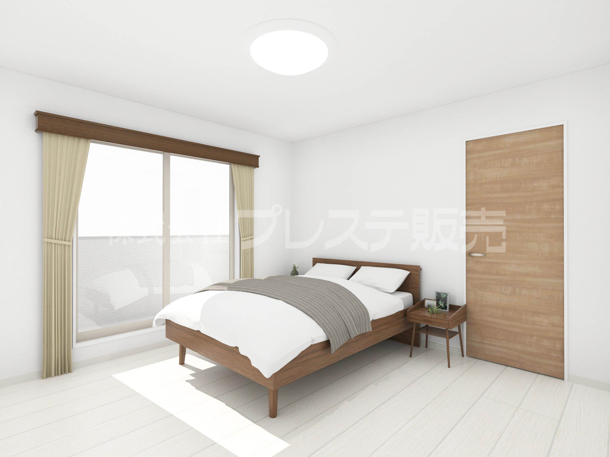 生駒市壱分町の新築一戸建 全４区画の洋室|４号地２階洋室（主寝室）完成イメージ／南向きですので、陽あたり良好です♪