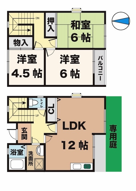 タウンハウス北別府Ⅱの間取り