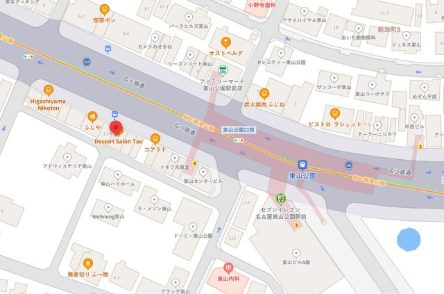 シャリオン東山通の地図