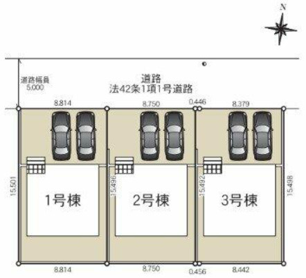 宇都宮市西川田南一丁目の区画図