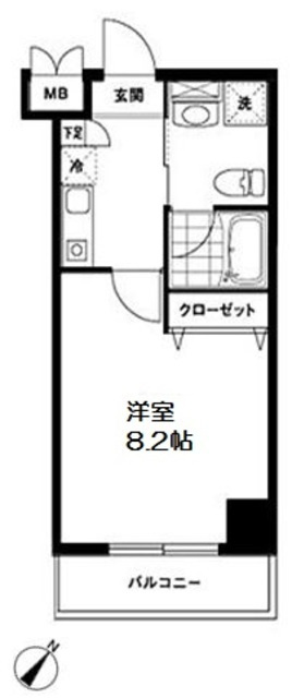 国分寺市東戸倉２丁目の賃貸マンションの間取り