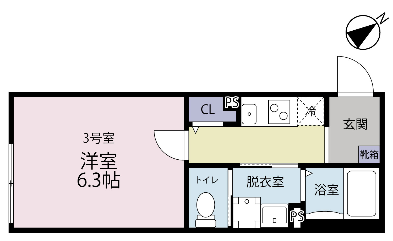 (仮称)仏向町新築アパートの間取り