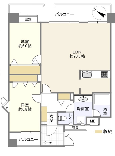 サントーア薬院の間取り