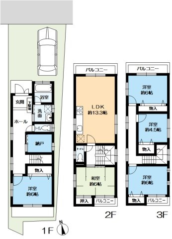 豊中市北桜塚2丁目　中古戸建住宅の間取り