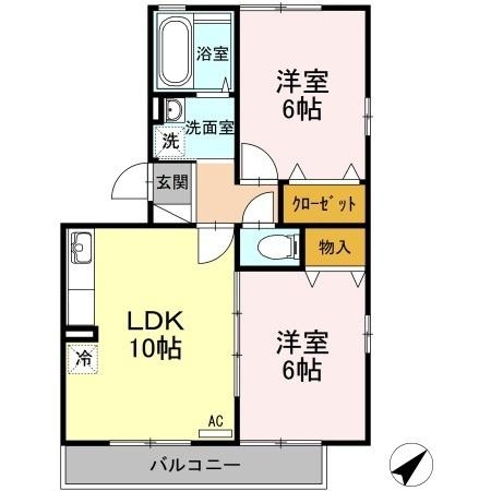 【間取り】 | リビングタウン山大通り B棟