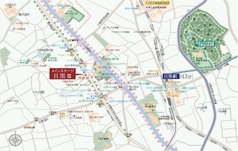 メインステージ目黒Ⅲ の地図