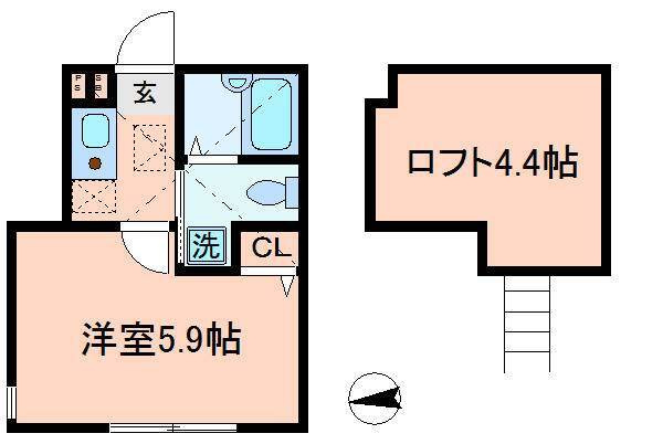 中野区南台５丁目のアパートの間取り