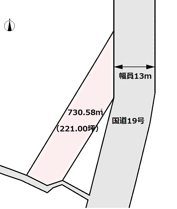 塩尻市大字宗賀洗馬　【売土地／解体後更地渡し】の区画図
