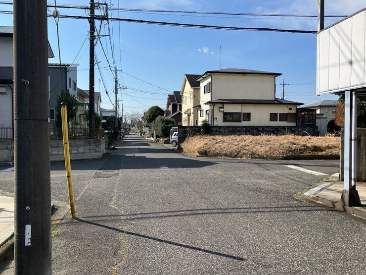 宇都宮市松風台土地の前面道路含む現地写真