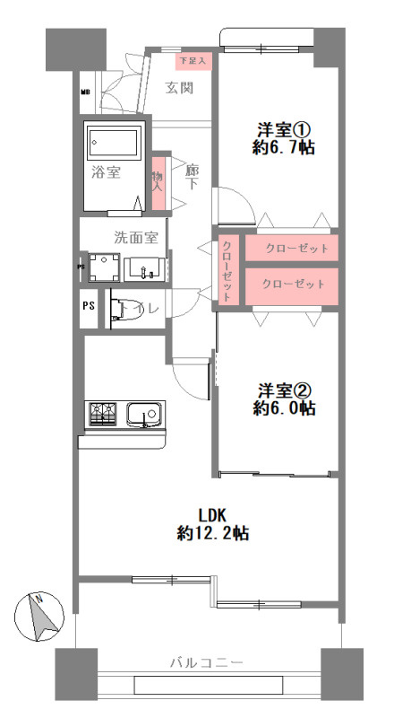 シティコーポ住之江EASTの間取り