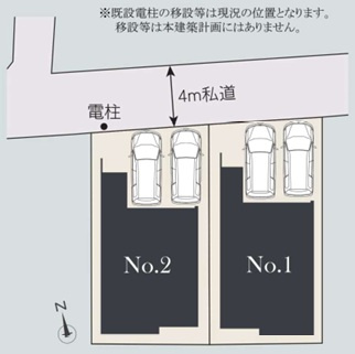 練馬区谷原２丁目新築戸建の区画図