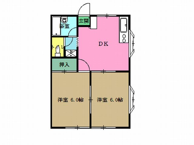 【間取り】 | コーポ森笠Ｂ棟