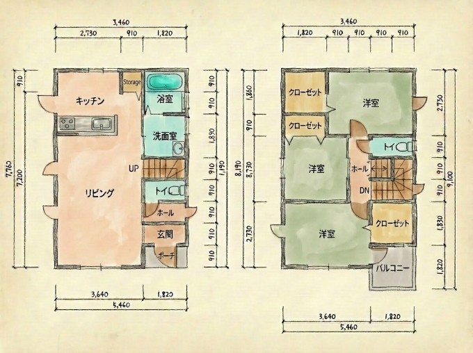 仲介手数料不要　新築 泗水町吉富3号地 東南角地 前面道路約10m 完成済 耐震×制震の間取り|間取り 3LDK
