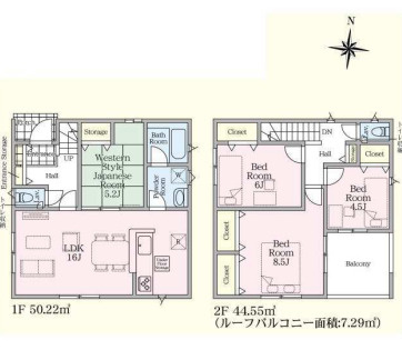 宇都宮市西川田南一丁目の間取り