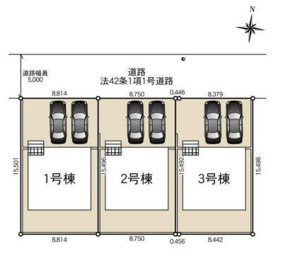 宇都宮市西川田南一丁目の区画図