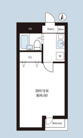 シャンブル東府中の間取り
