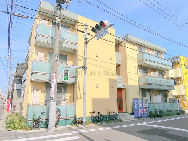 ゴールドヒルⅤの外観|2015年3月築　軽量鉄骨造地上3階建て総戸数12戸
東京都大田区池上7丁目　東急池上線池上駅徒歩8分