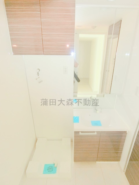 アクサス大森山王の洗面所|独立洗面台と室内洗濯機置き場