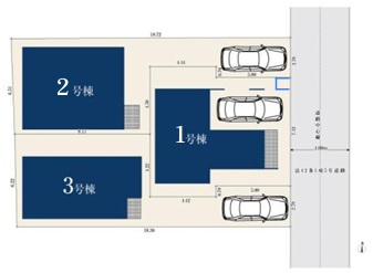 練馬区上石神井南町新築戸建全３棟の区画図