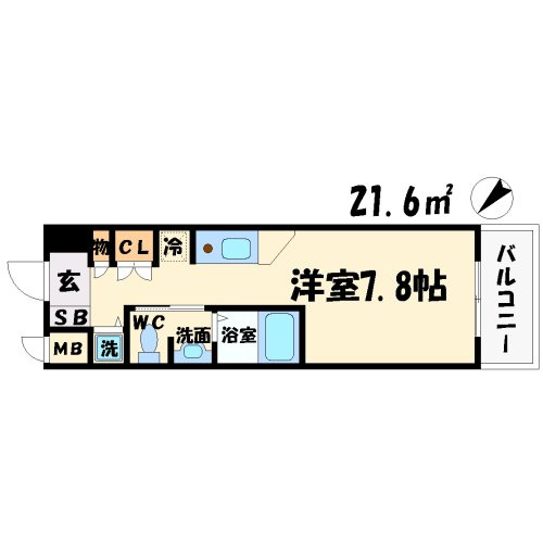 エスリード御堂筋梅田の間取り|エスリード御堂筋梅田　開放感ある間取り