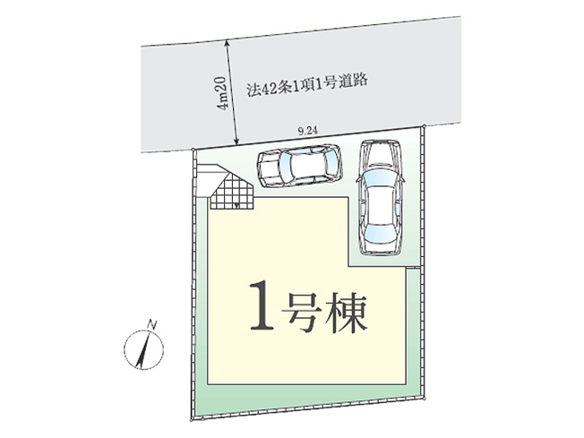 【区画図】 | 富士見市関沢3丁目　新築一戸建住宅　全1棟　(ふじみ野店) | カースペース2台分を確保！（1台は軽自動車対応）