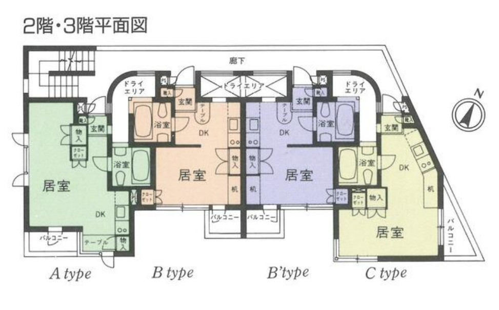エクセラ阿佐ヶ谷の間取り|角部屋Cタイプ 