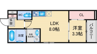 【間取り】 | 仮称）ハーモニーテラス西野町二丁目B | 略図の為、現状優先