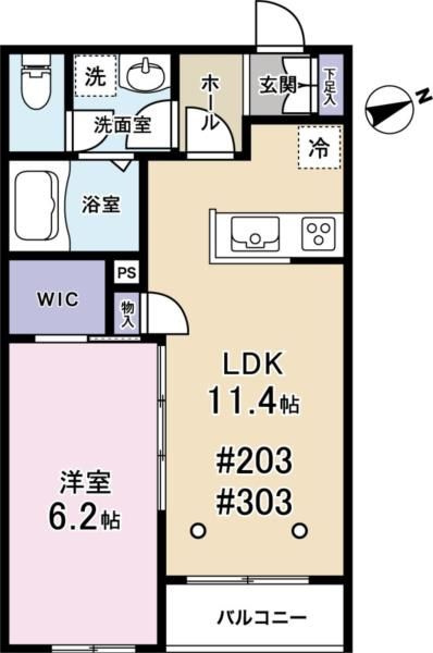 マンション柿の木の間取り