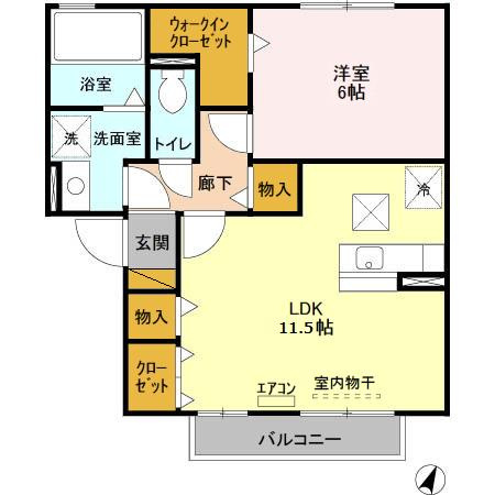 【間取り】 | リビングタウン大金平 B