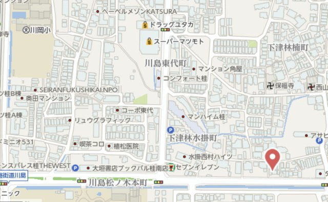 京都市西京区下津林六反田　店舗付き住宅の地図