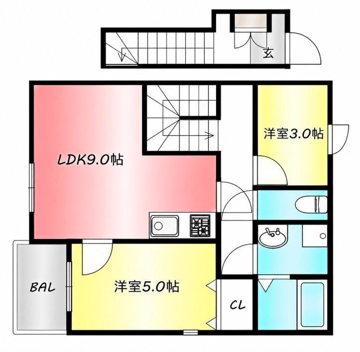 Seven Stars白山町B【キャッシュバック対象物件】の間取り